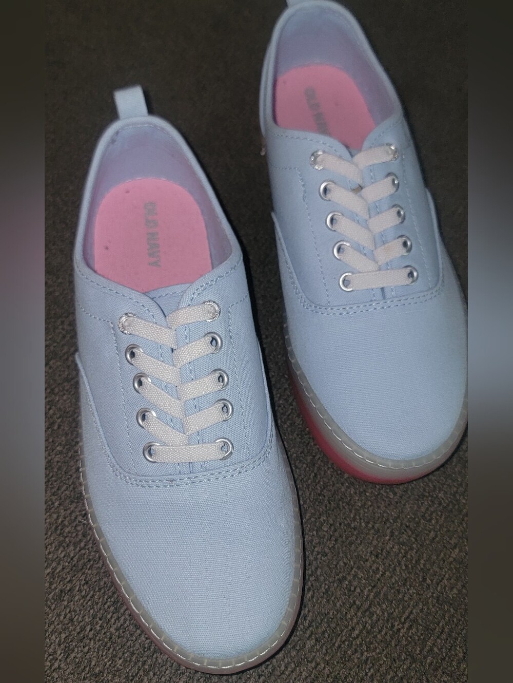 Blue, Pink,  and White Old Navy Kids Slip On Sneaker